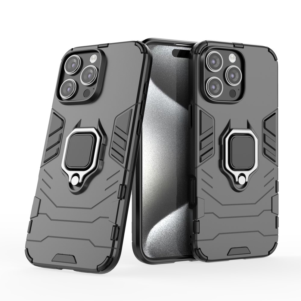  iPhone 16 Pro Max Skal Hybrid Armor Ring Svart