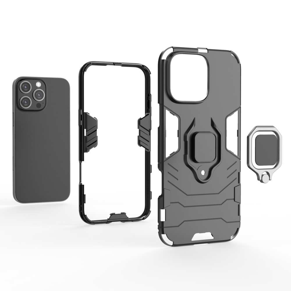  iPhone 16 Pro Max Skal Hybrid Armor Ring Svart