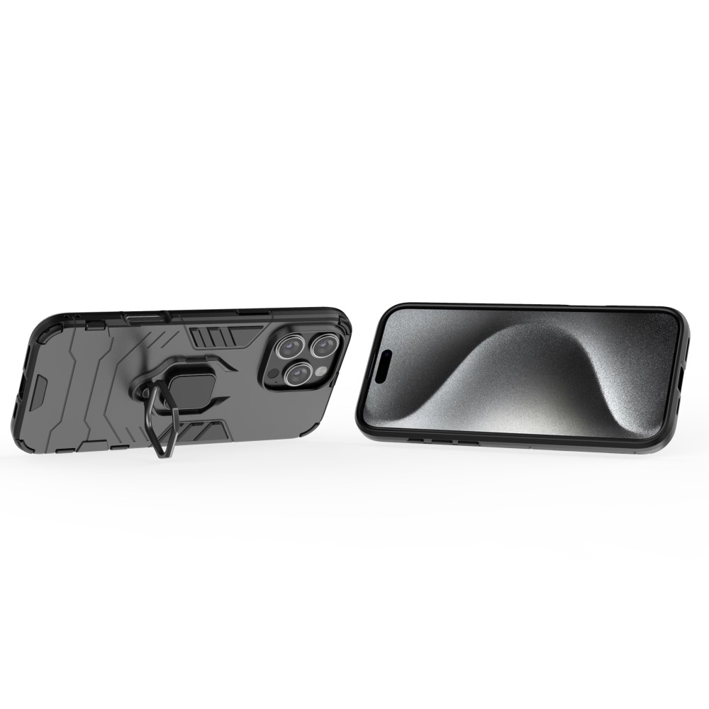  iPhone 16 Pro Max Skal Hybrid Armor Ring Svart