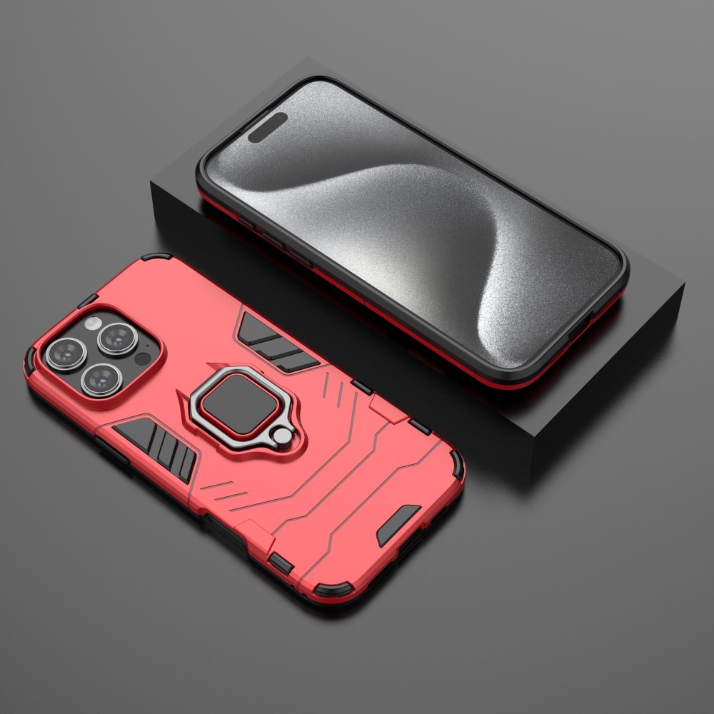  iPhone 16 Pro Max Skal Hybrid Armor Ring Röd