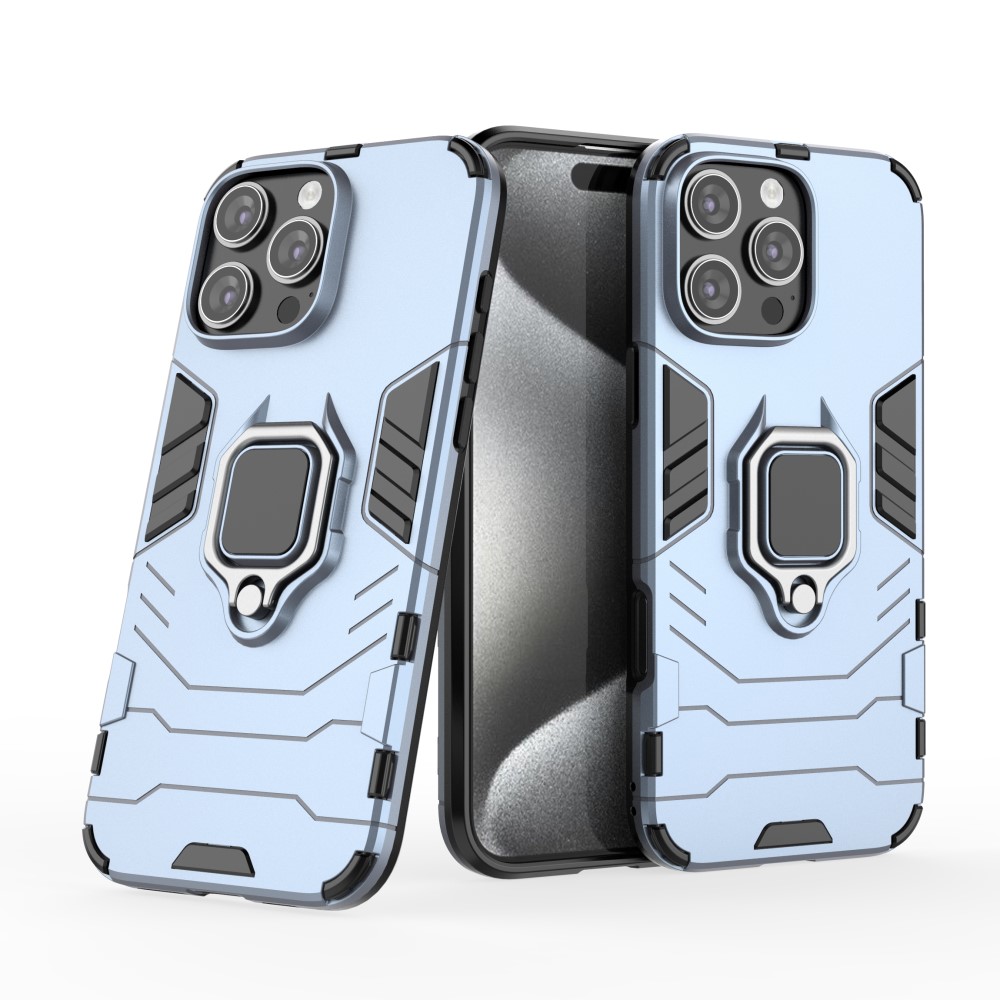  iPhone 16 Pro Max Skal Hybrid Armor Ring Blå