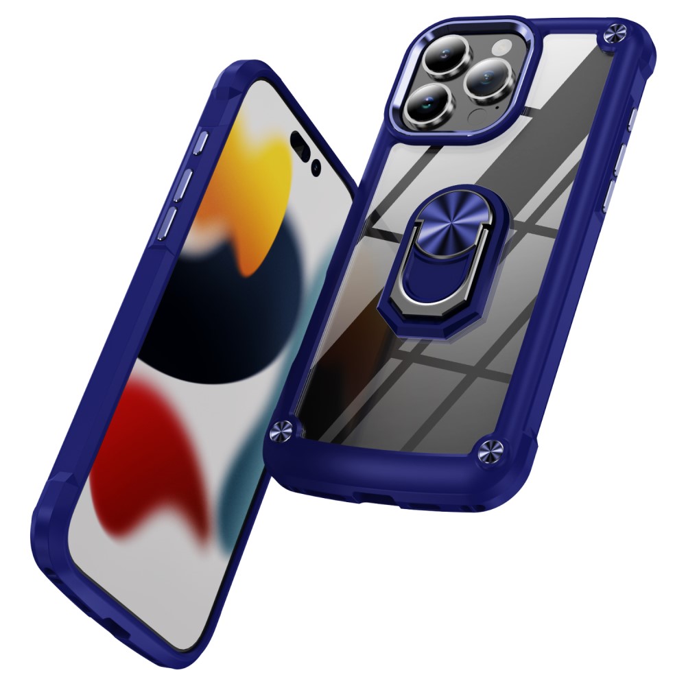  iPhone 16 Pro Max Skal Shockproof Ring Hybrid Blå