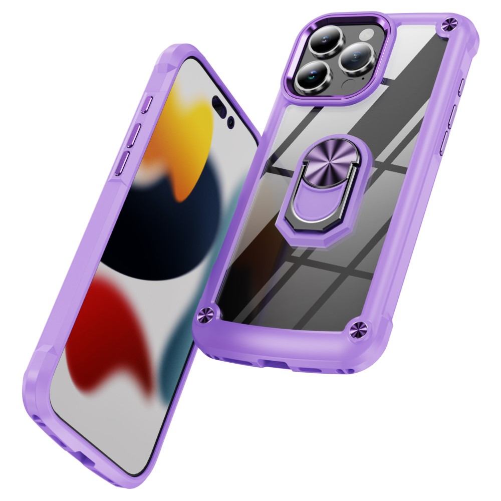  iPhone 16 Pro Max Skal Shockproof Ring Hybrid Lila