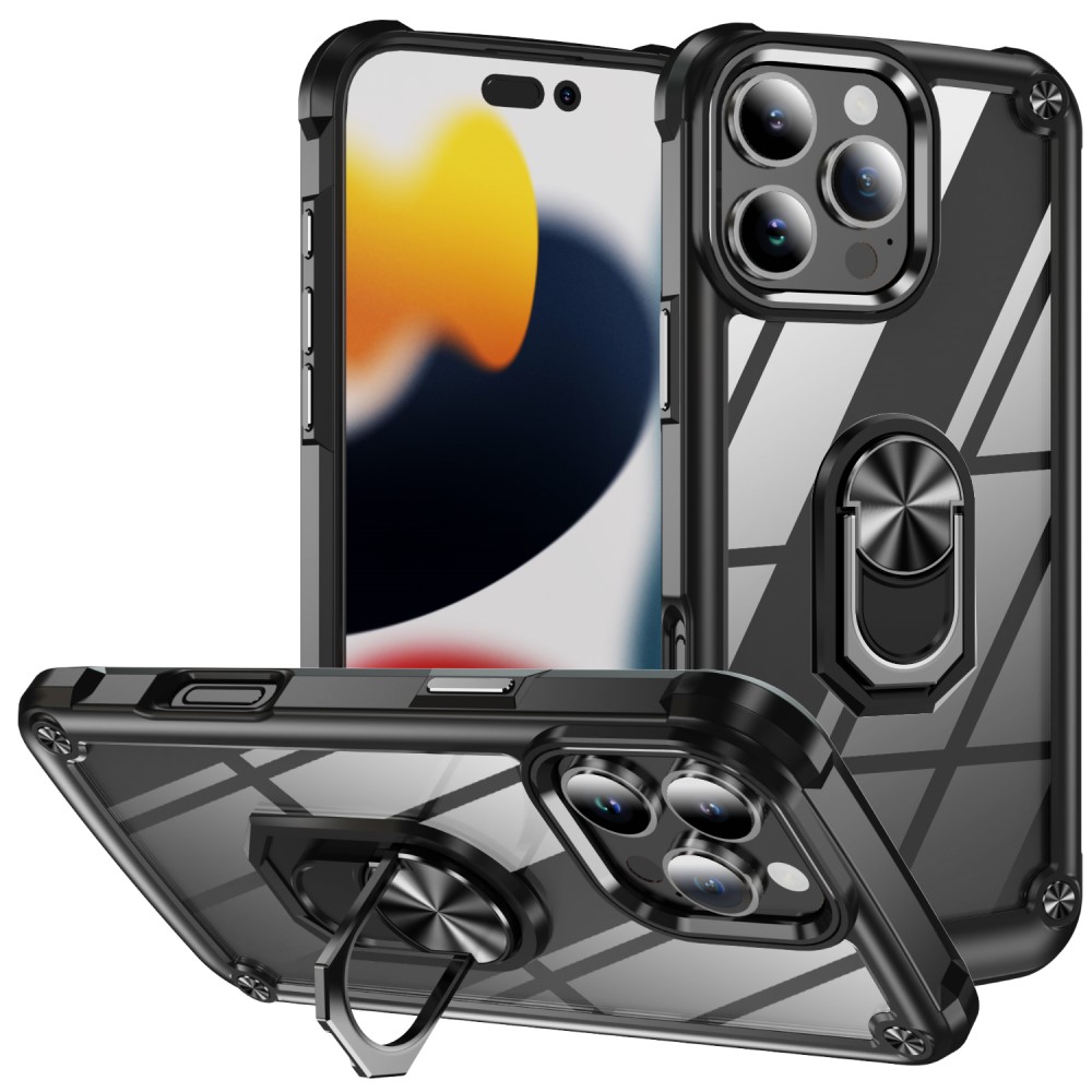  iPhone 16 Pro Max Skal Shockproof Ring Hybrid Svart