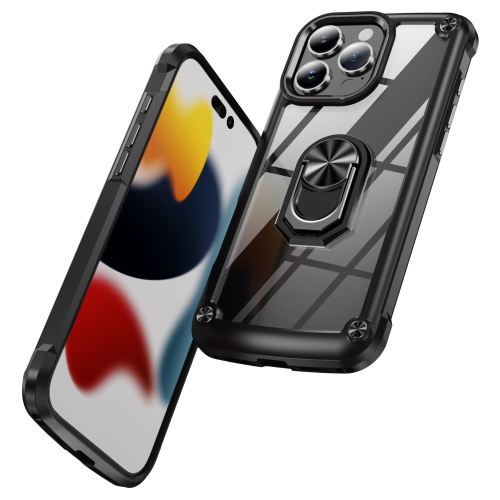  iPhone 16 Pro Max Skal Shockproof Ring Hybrid Svart