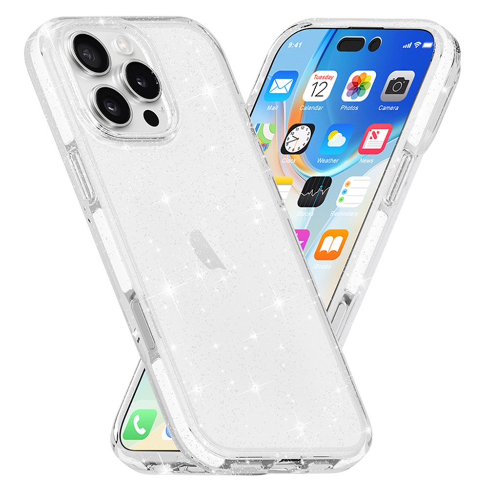  iPhone 16 Pro Skal Glitter Transparent