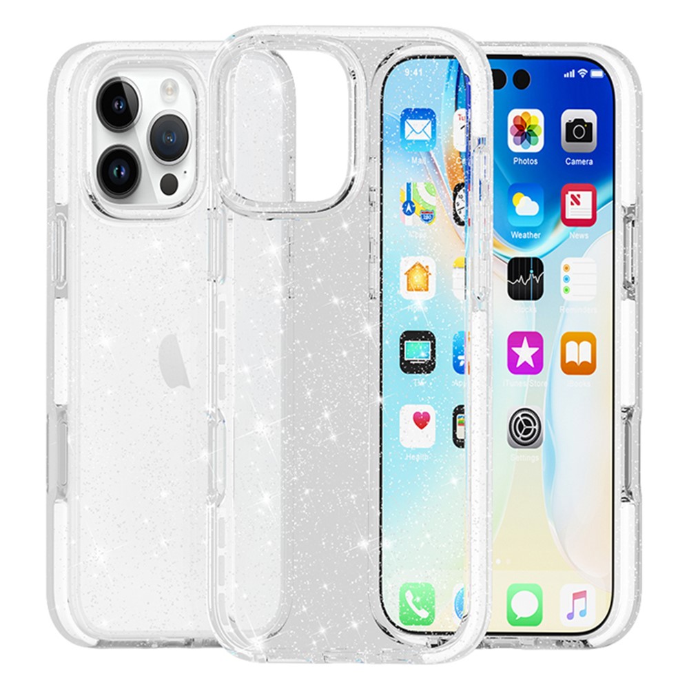  iPhone 16 Pro Skal Glitter Transparent