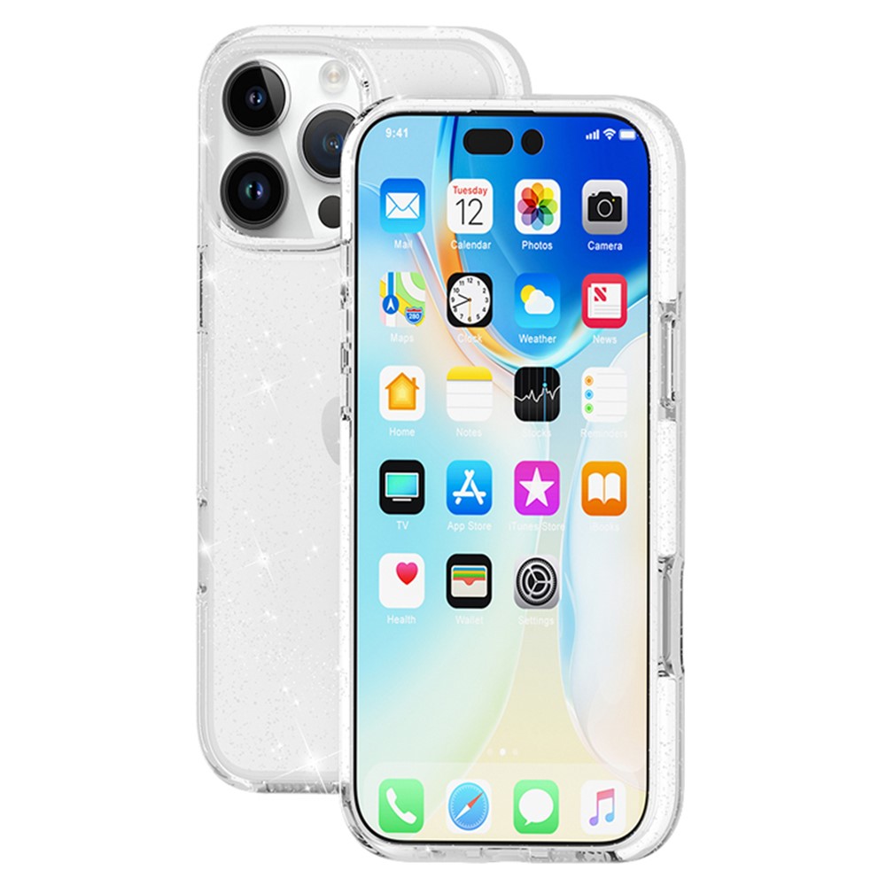 iPhone 16 Pro Max Skal Glitter Transparent