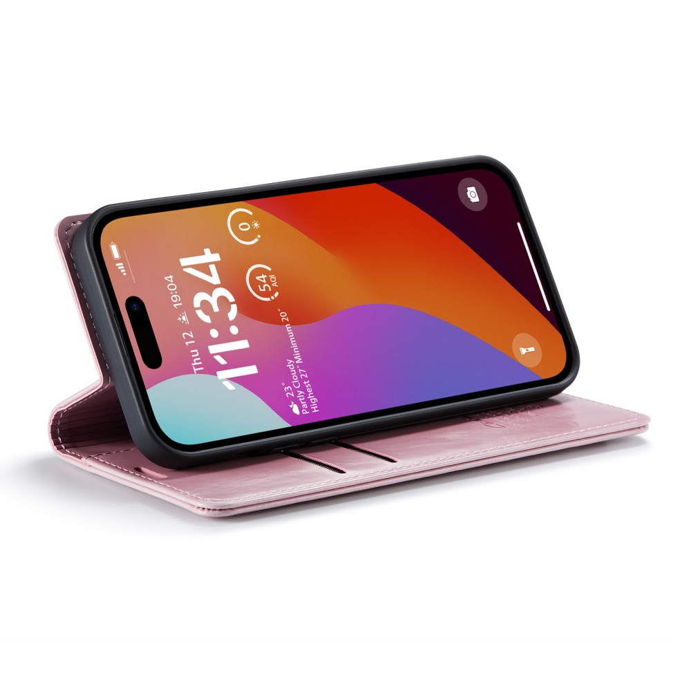 CASEME CASEME iPhone 16 Pro Fodral Oil Wax Flip Rosa