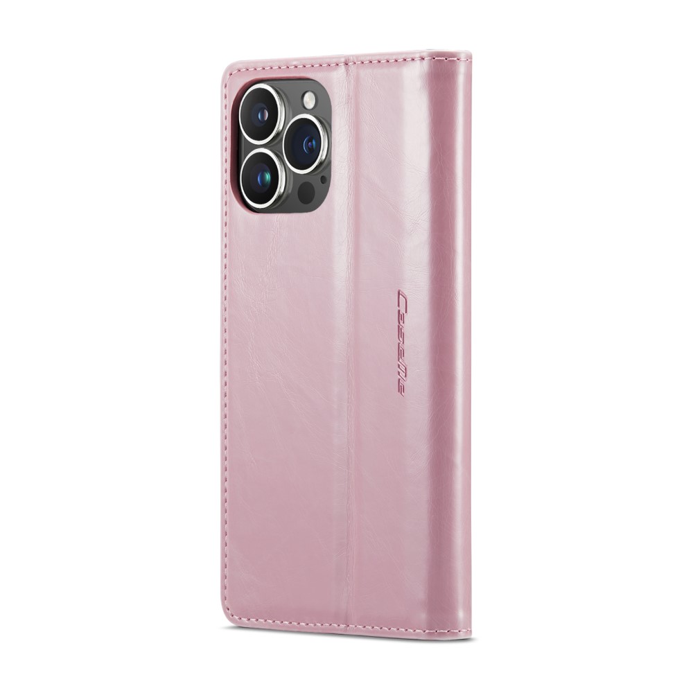 CASEME CASEME iPhone 16 Pro Fodral Oil Wax Flip Rosa