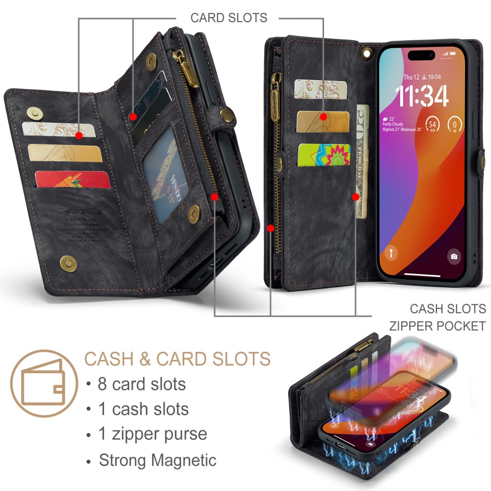 CASEME CASEME iPhone 16 Pro Max Fodral Multifunktionell Svart