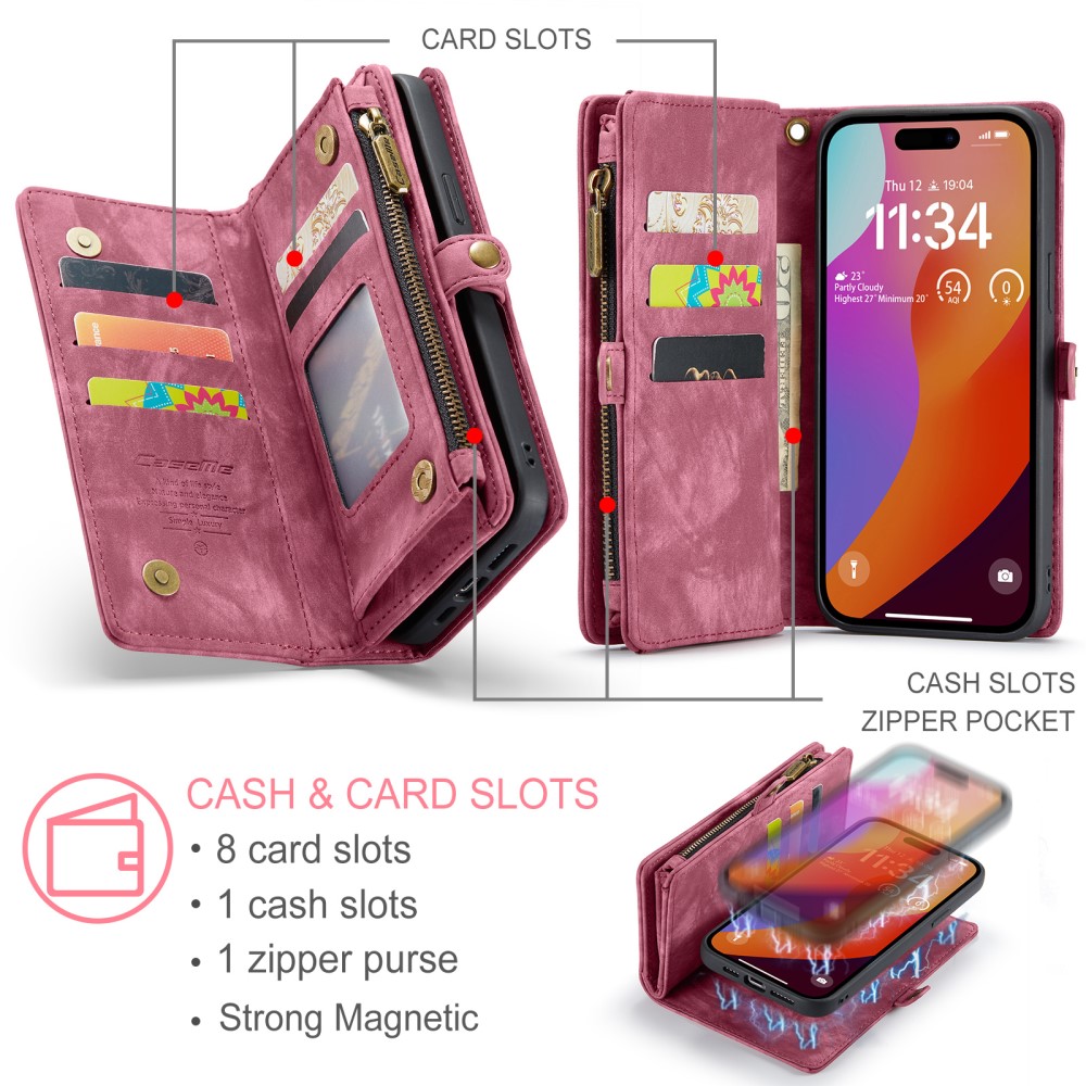 CASEME CASEME iPhone 16 Pro Max Fodral Multifunktionell Röd