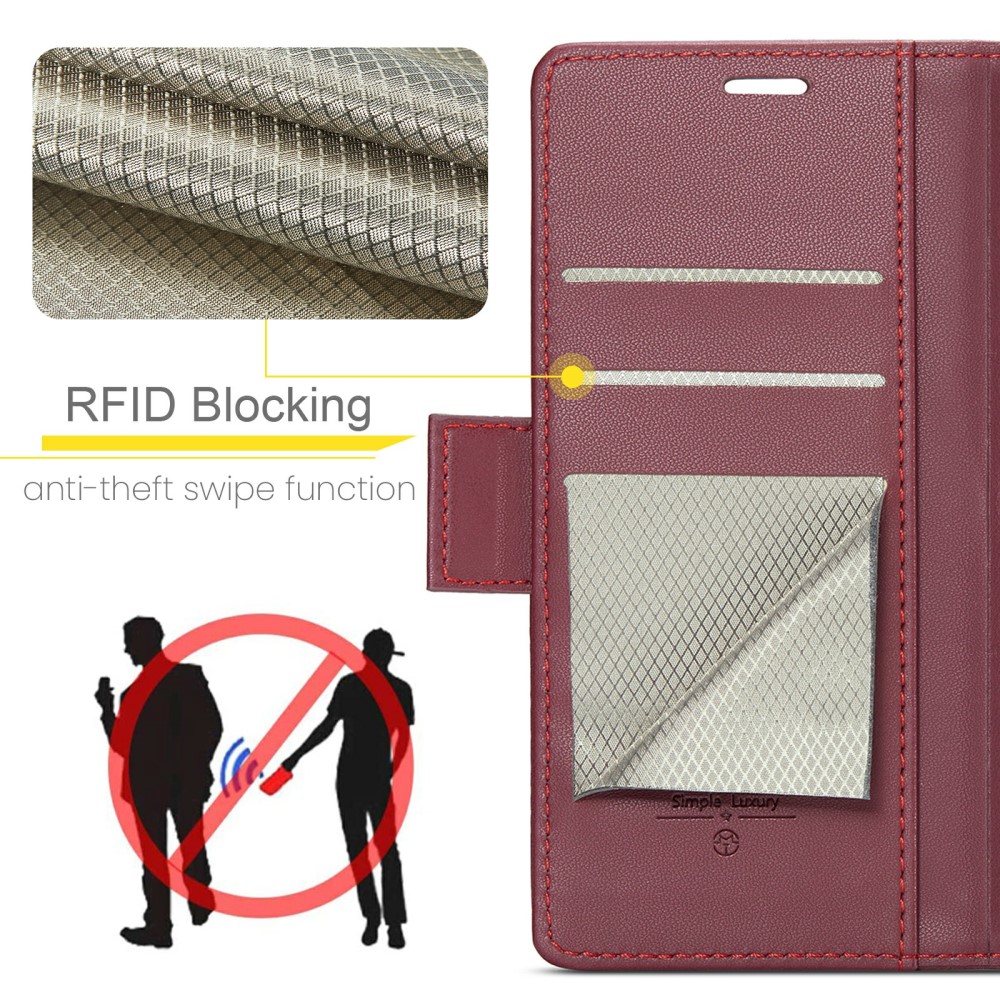 CASEME CASEME iPhone 16 Pro Max Fodral Läder RFID Röd