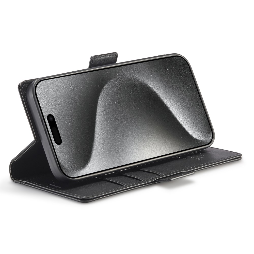 LC.IMEEKE LC.IMEEKE iPhone 16 Pro Fodral Läder Svart