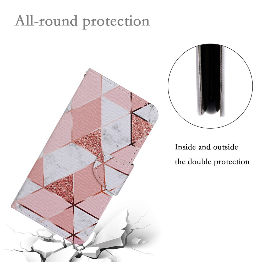  iPhone 16 Pro Fodral Med Marmor Tryck Rosa