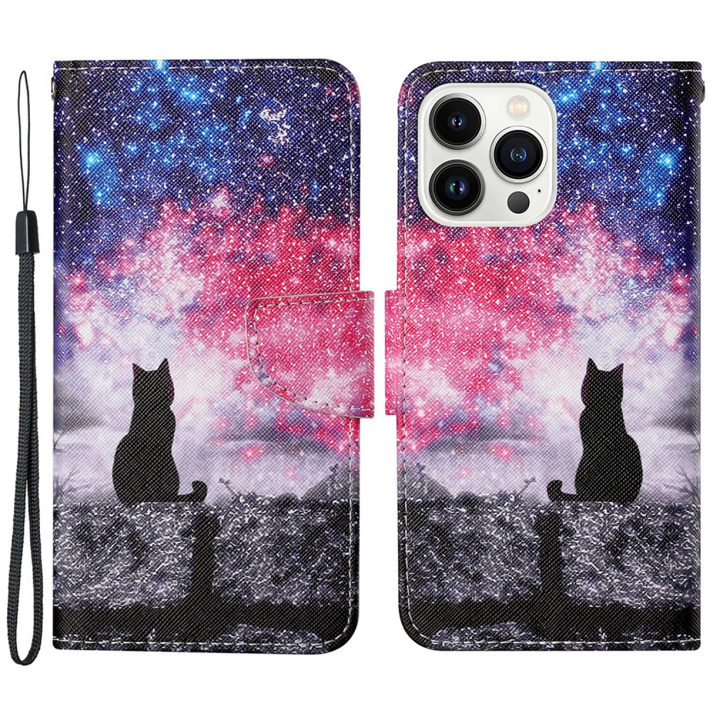  iPhone 16 Pro Fodral Med Tryck Galaxy Katt