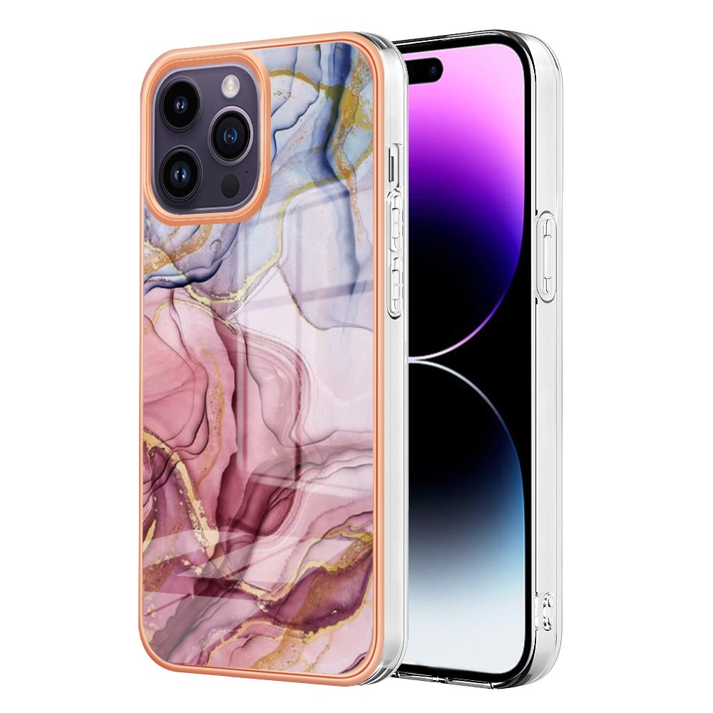  iPhone 16 Pro Skal TPU Marmor Roséguld