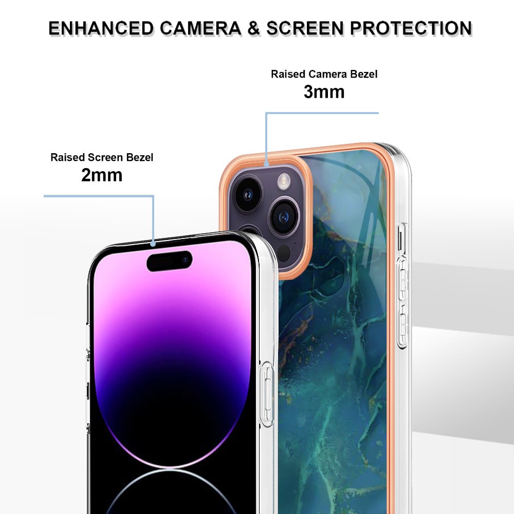  iPhone 16 Pro Skal TPU Marmor Grön