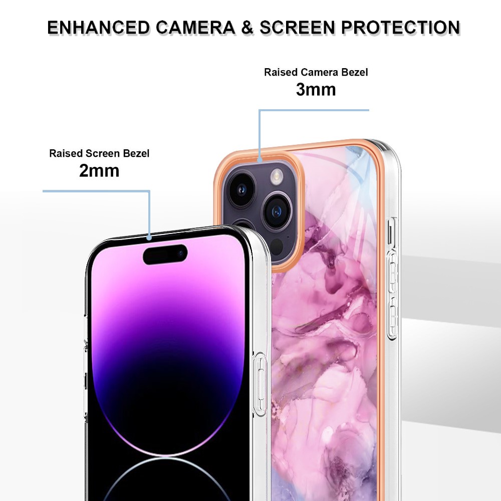  iPhone 16 Pro Max Skal TPU Marmor Rosa