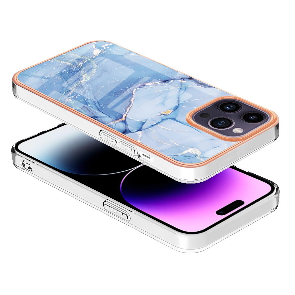  iPhone 16 Pro Max Skal TPU Marmor Blå