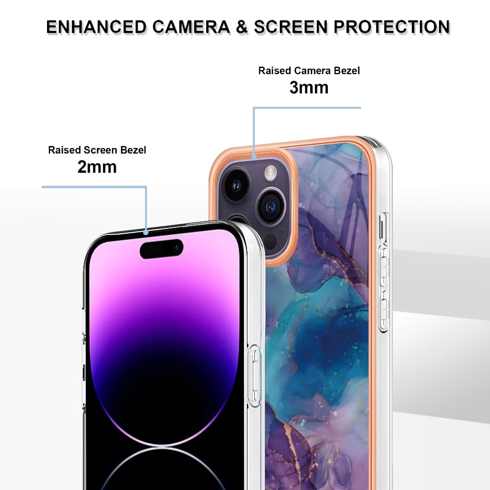  iPhone 16 Pro Max Skal TPU Marmor Lila