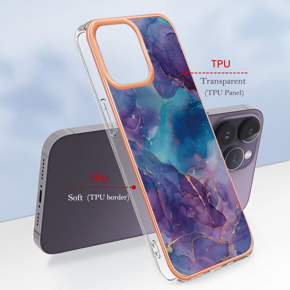  iPhone 16 Pro Max Skal TPU Marmor Lila
