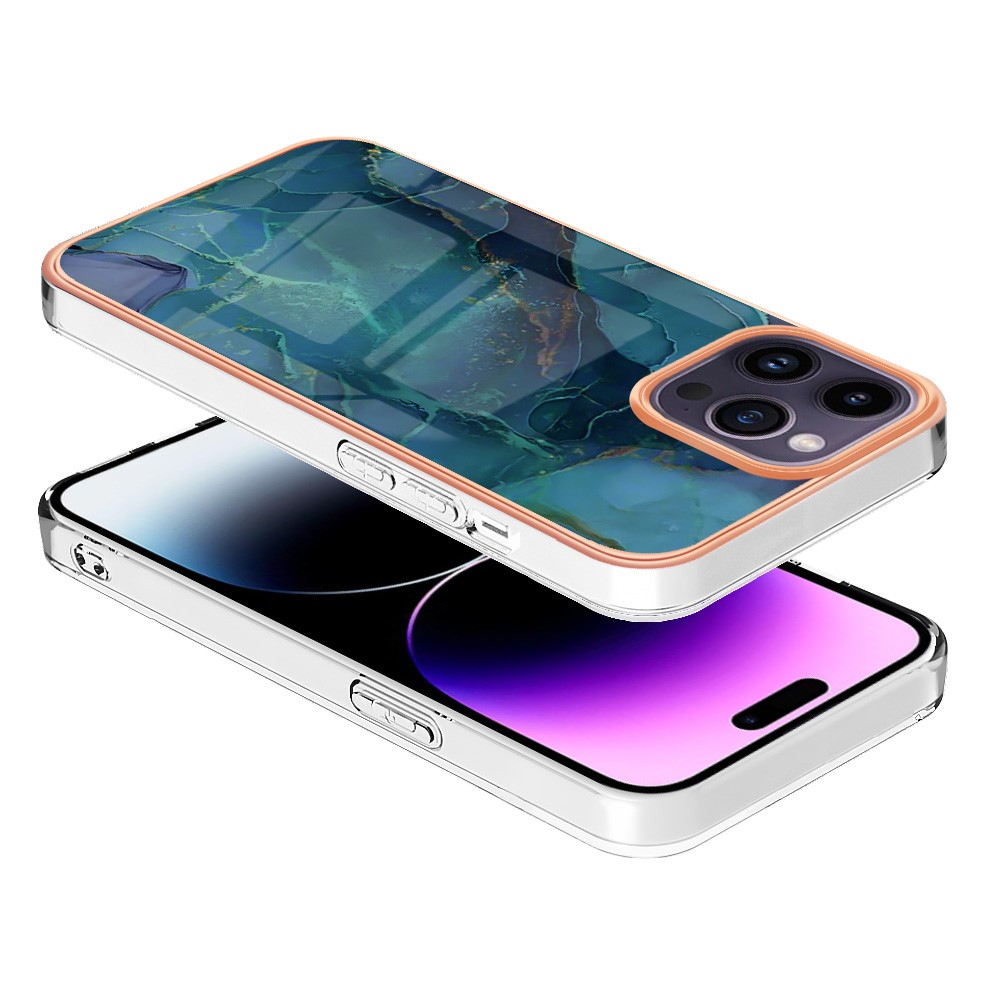  iPhone 16 Pro Max Skal TPU Marmor Grön