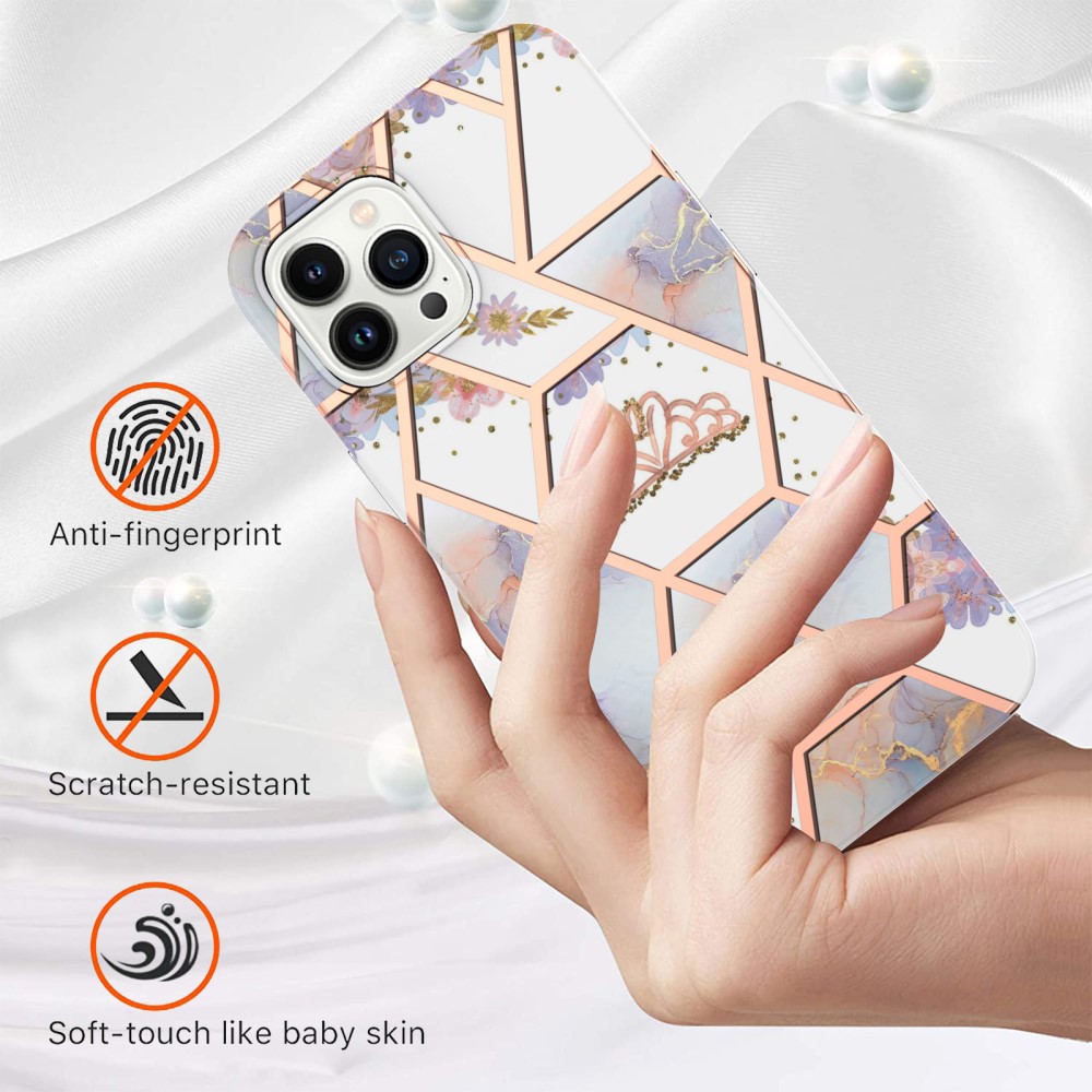  iPhone 16 Pro Max Skal TPU Marmor Krona