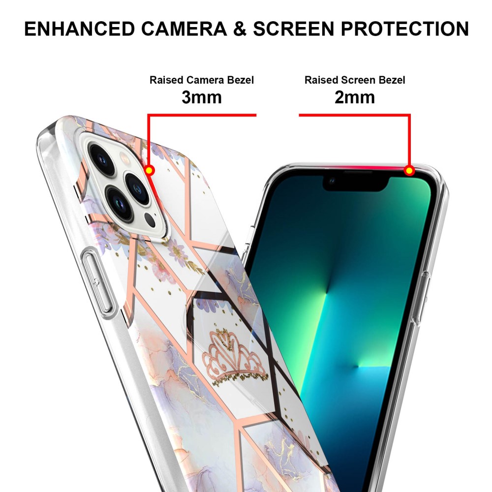  iPhone 16 Pro Max Skal TPU Marmor Krona