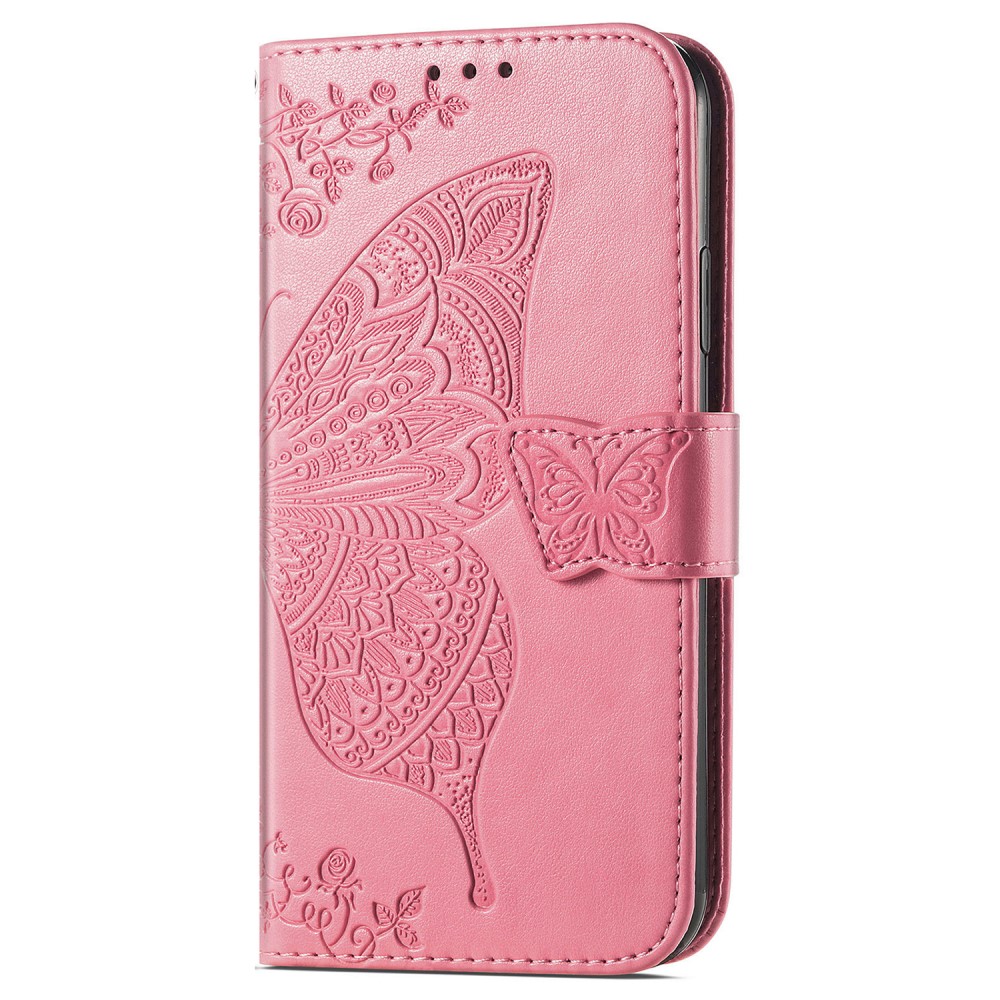  iPhone 16 Pro Max Fodral Med Fjäril Tryck Rosa
