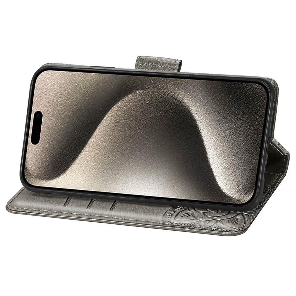  iPhone 16 Pro Max Fodral Med Fjäril Tryck Grå