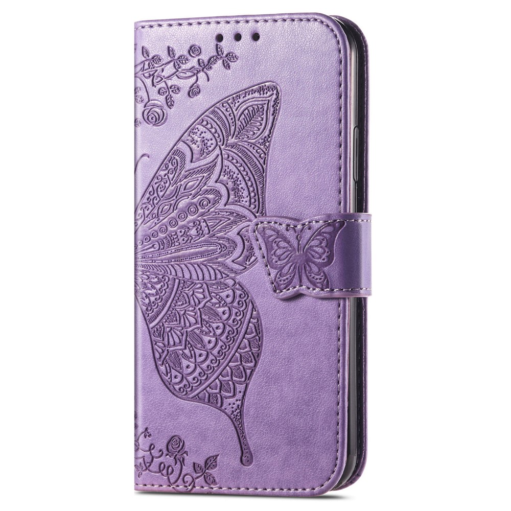  iPhone 16 Pro Max Fodral Med Fjäril Tryck Lila