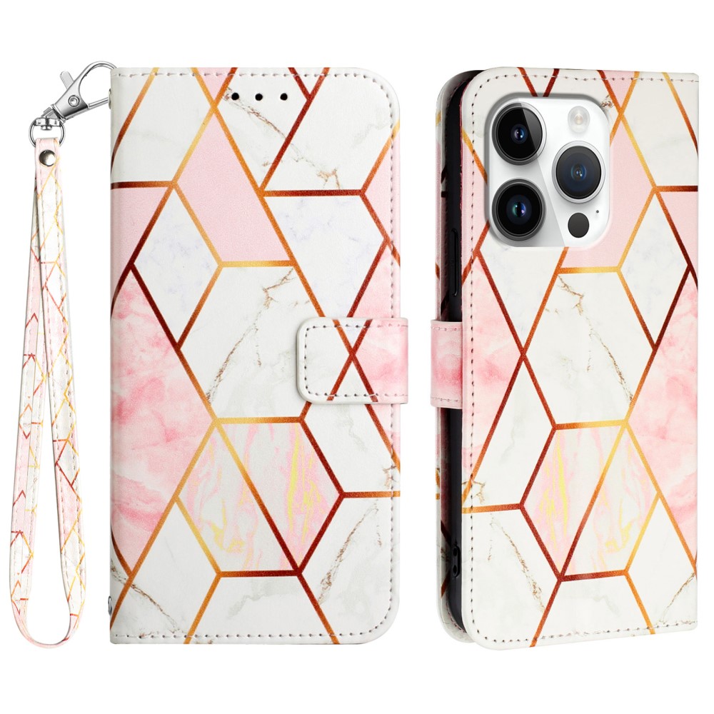  iPhone 16 Pro Max Fodral Marmor Vit/Rosa