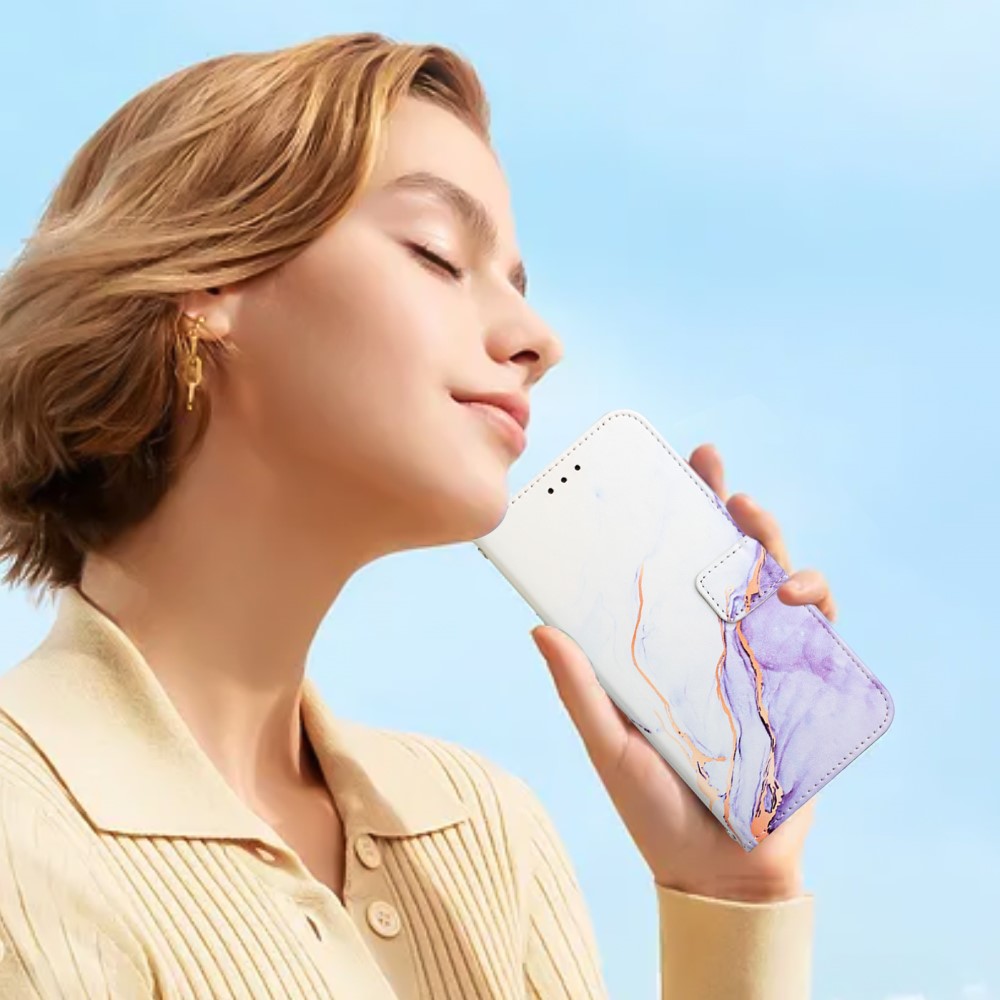  iPhone 16 Pro Max Fodral Marmor Vit/Lila
