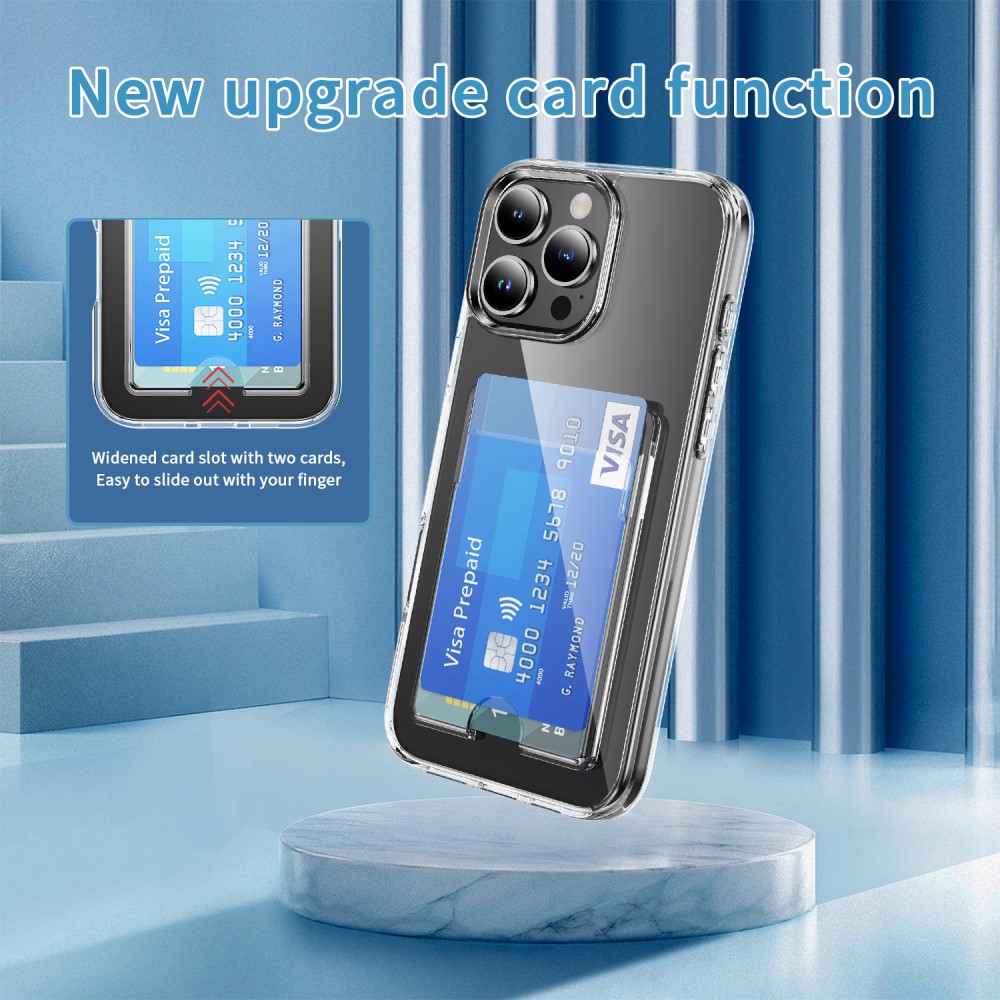  iPhone 16 Pro Max Skal Med Kortfack Transparent