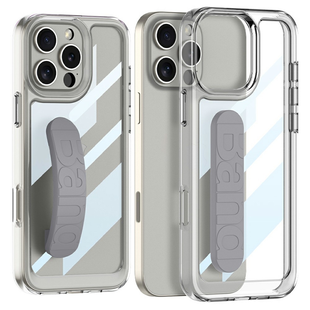 GKK GKK iPhone 16 Pro Skal Hand Strap Hybrid Grå