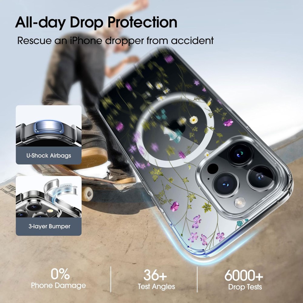  iPhone 16 Pro Max Skal MagSafe Blommor