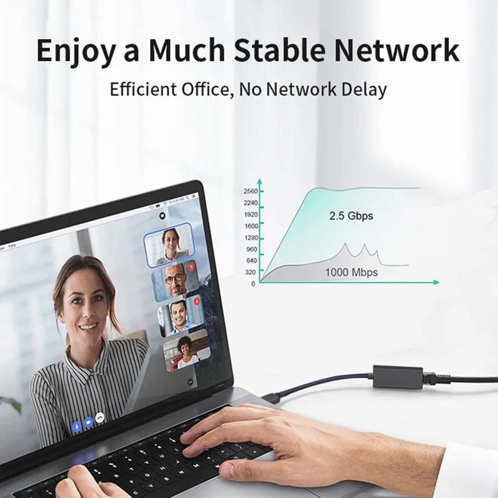MINDPURE MINDPURE USB-C - RJ45 Nätverksadapter Svart