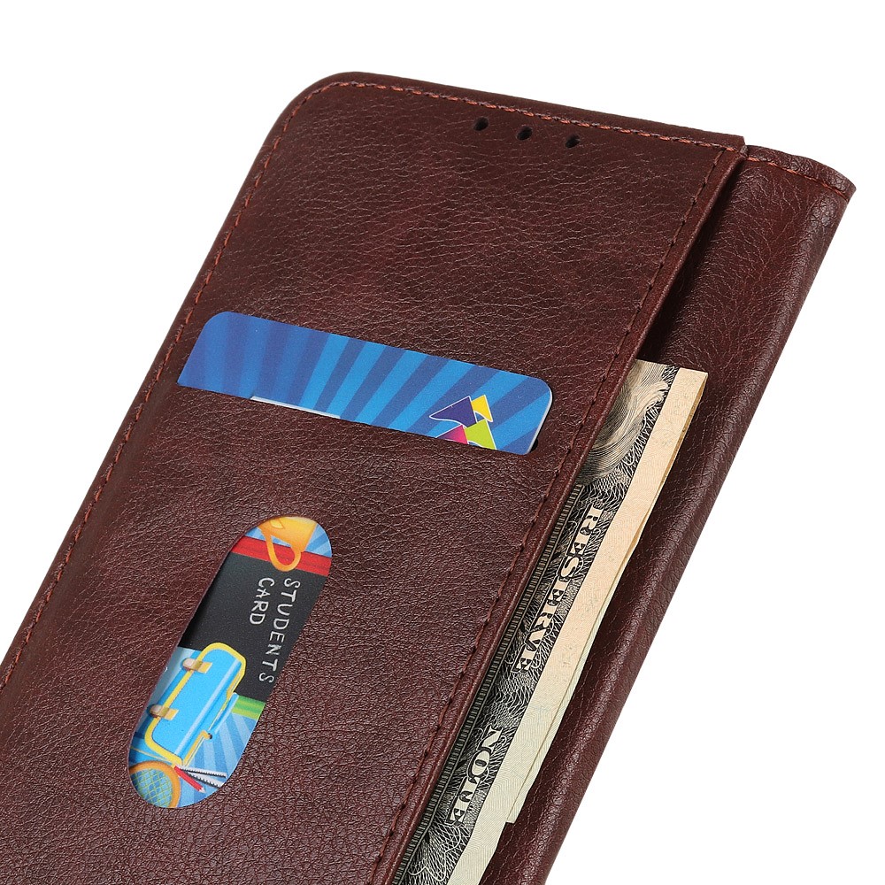  Motorola Edge 50 Neo Plånboksfodral Läder Brun