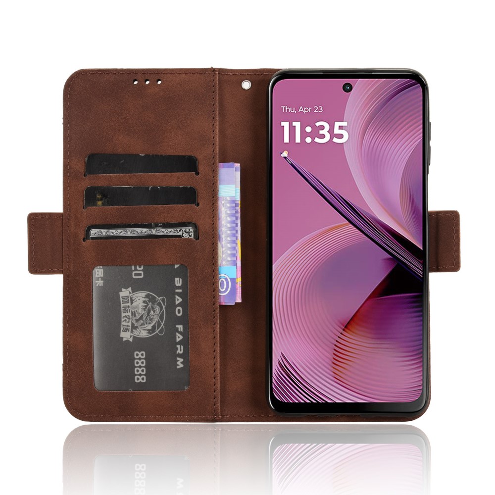  Motorola Moto G55 5G Fodral Med Avtagbart Kortfodral Brun