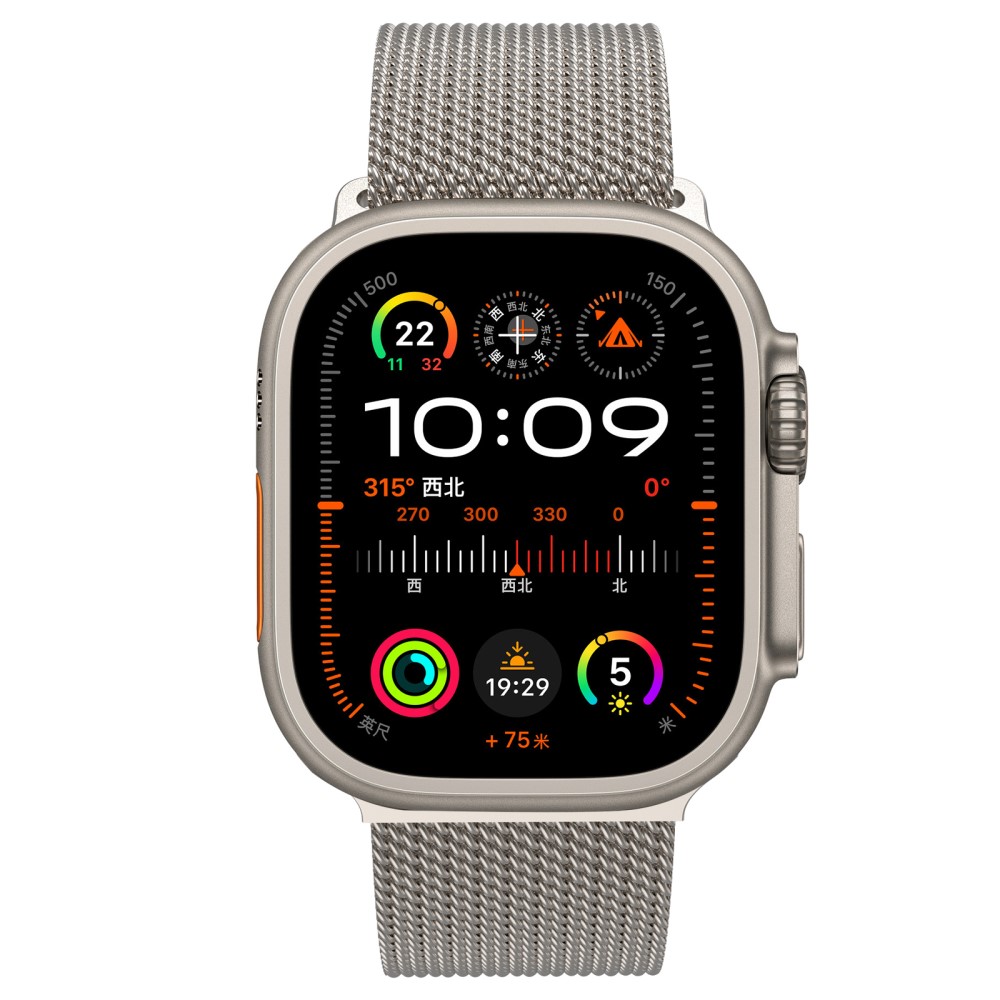  Apple Watch 42/44/45/46/49 mm Armband Milanese Titanium