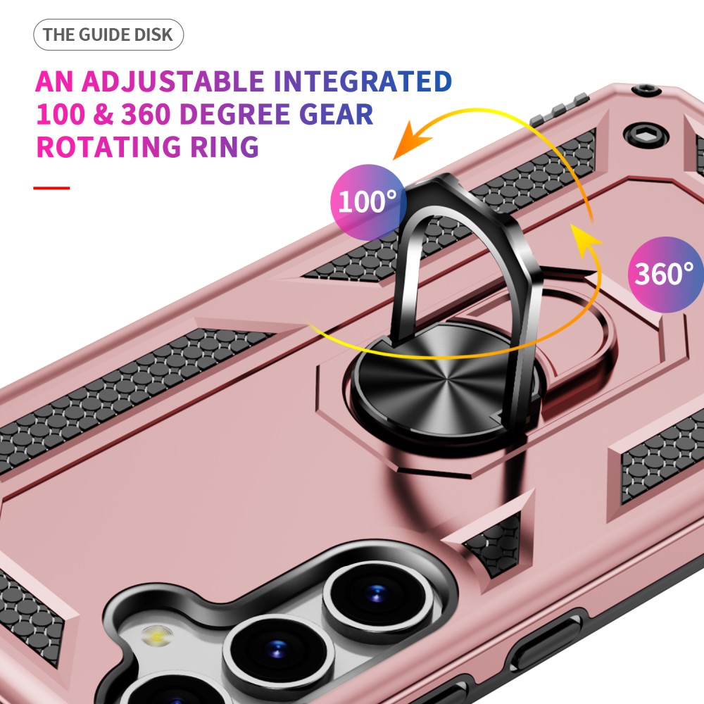  Samsung Galaxy S25 Skal Armor Ring Hybrid Roséguld