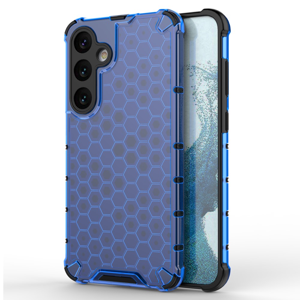  Samsung Galaxy S25 Skal Hybrid Honeycomb Blå
