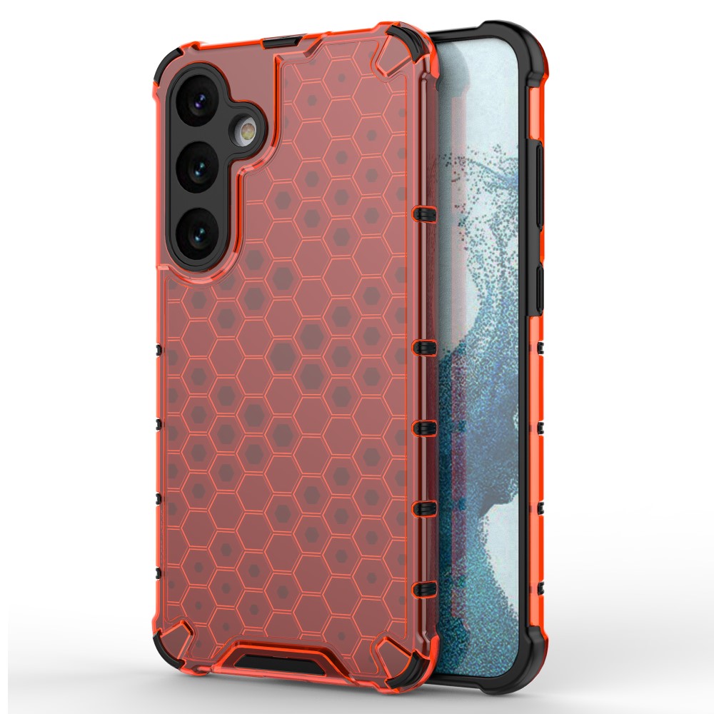  Samsung Galaxy S25 Skal Hybrid Honeycomb Röd