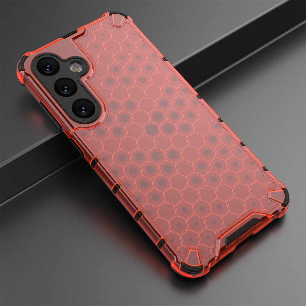  Samsung Galaxy S25 Skal Hybrid Honeycomb Röd