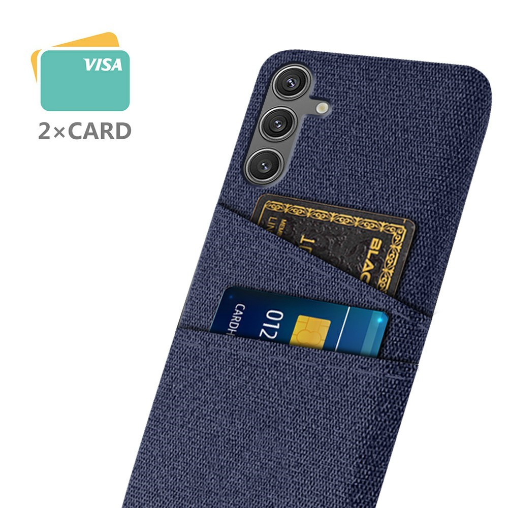  Samsung Galaxy S25 Skal Med Kortfack Tygbelagt Blå