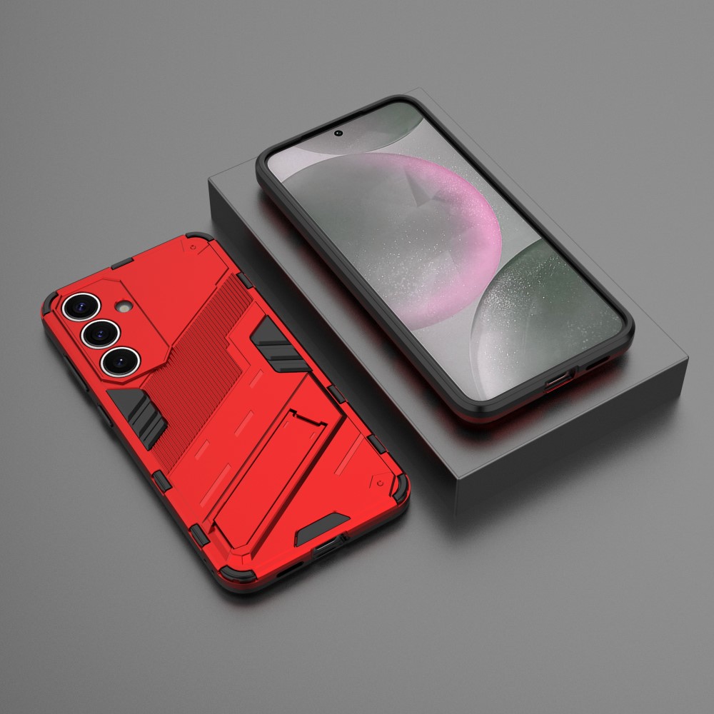  Samsung Galaxy S25 Skal Kickstand Hybrid Armor Röd