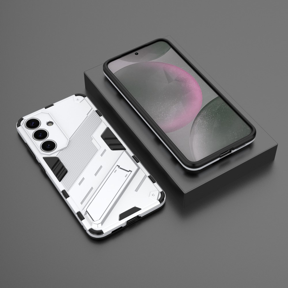  Samsung Galaxy S25 Skal Kickstand Hybrid Armor Vit