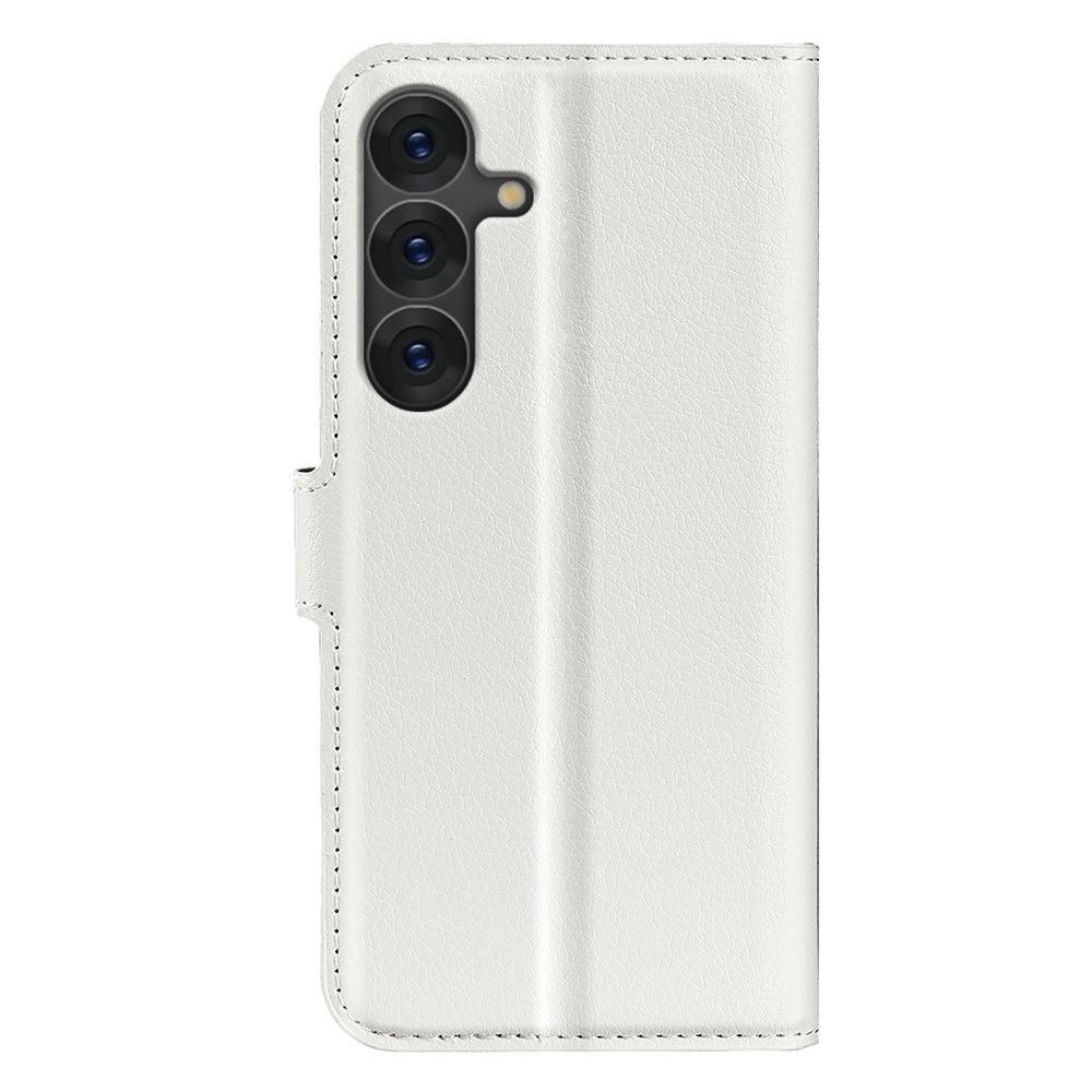  Samsung Galaxy S25 Fodral Litchi Läder Vit