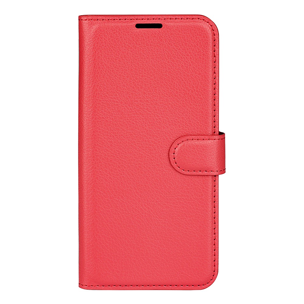  Samsung Galaxy S25 Fodral Litchi Läder Röd